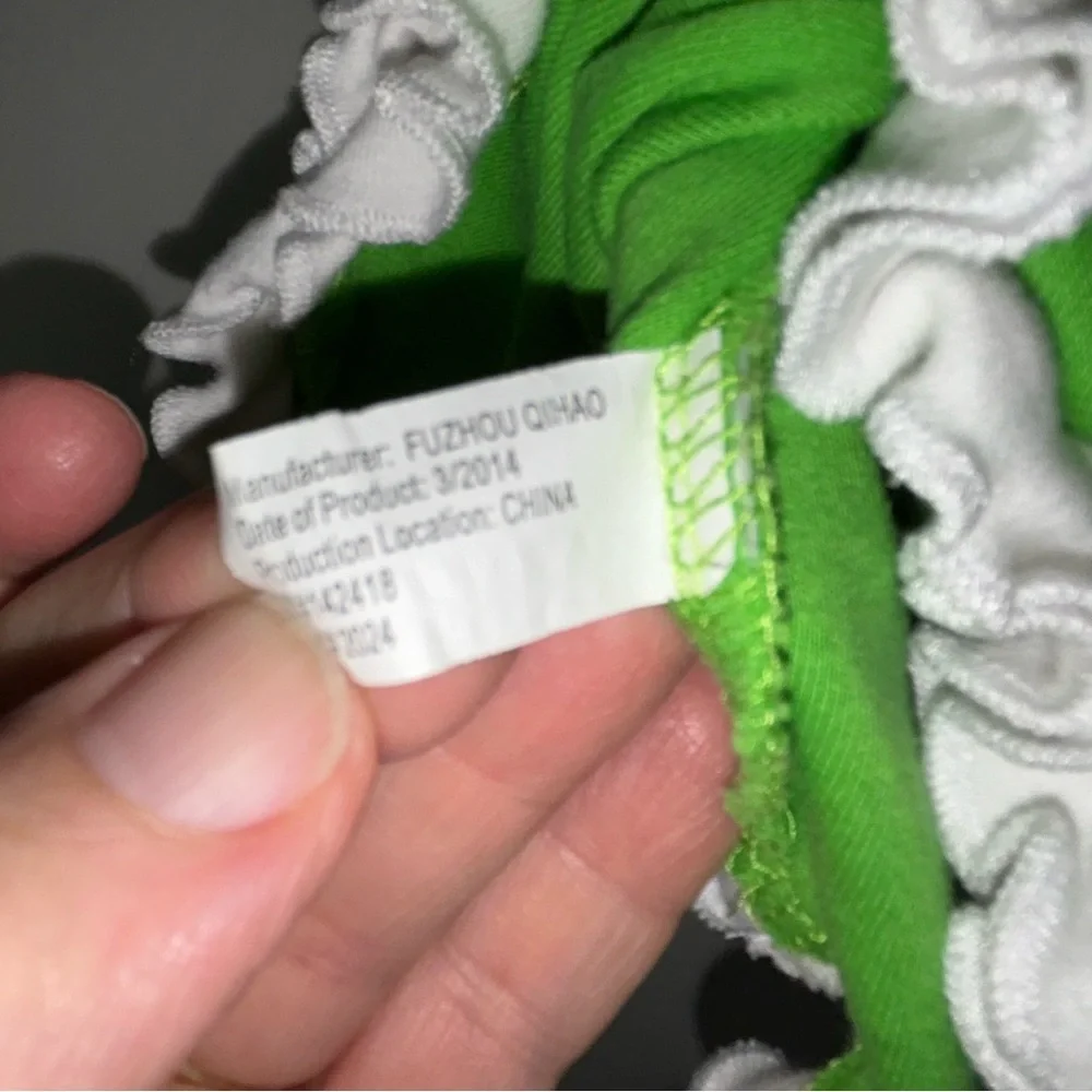 Lilly Wolly‎ Doodle Girls Pink and Green Ruffled Dress Girls 6/7